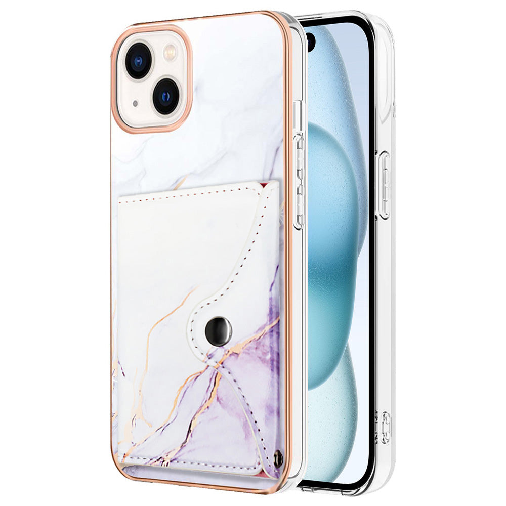 YB Leather Coating Series-9 for iPhone 15 Plus IMD Phone Case Card Slots Leather+TPU Cover YB Leather Coating Series-9 for iPhone 15 Plus IMD Phone Case Card Slots Leather+TPU Cover